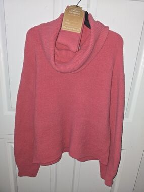 Tahari Rose Pink Cowl Neck Sweater